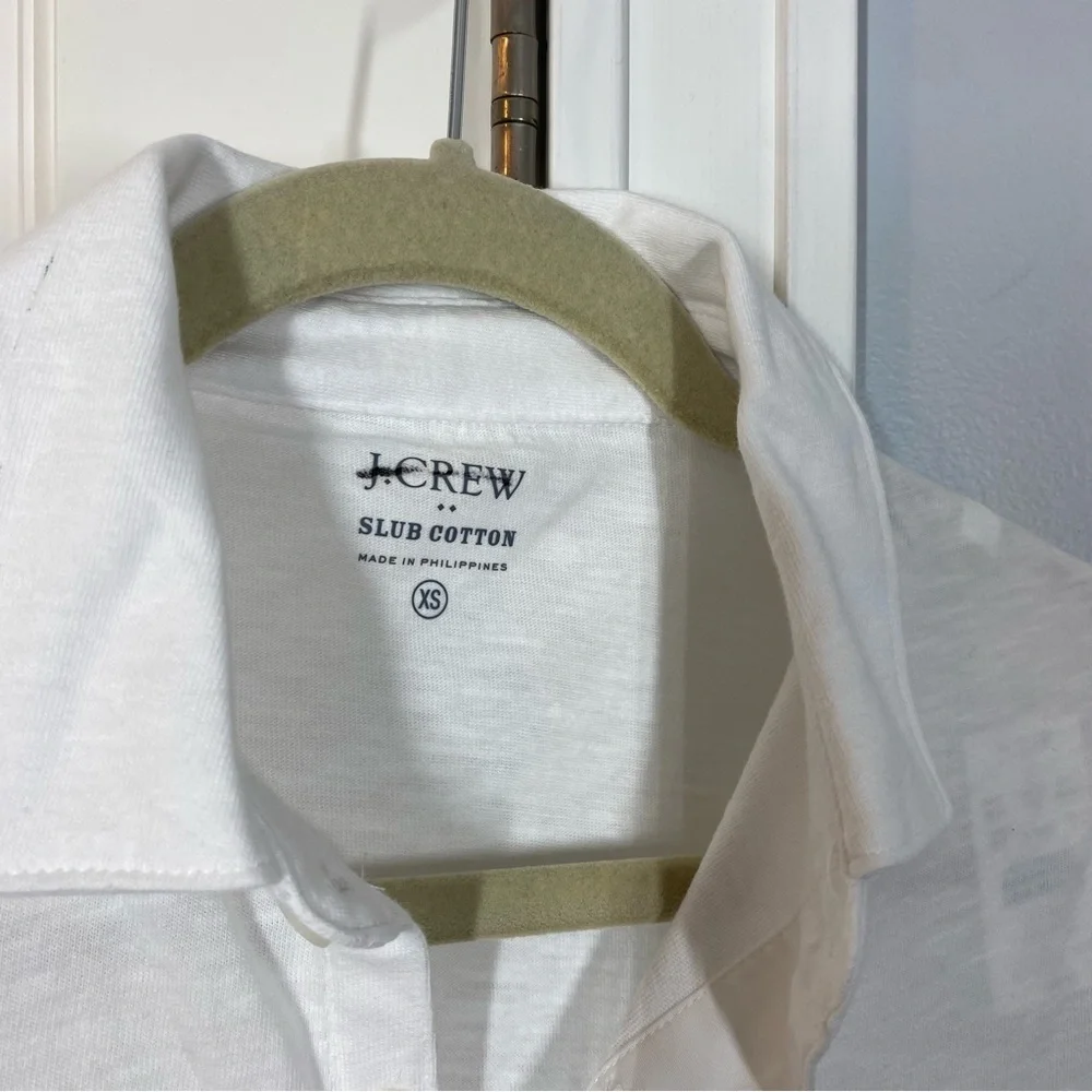 J. Crew factory Men's Short Sleeve Slub Jersey‎ Pocket Polo Shirt  White Size xs